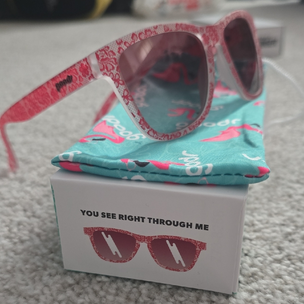 Red Patterned Sunglasses with Case